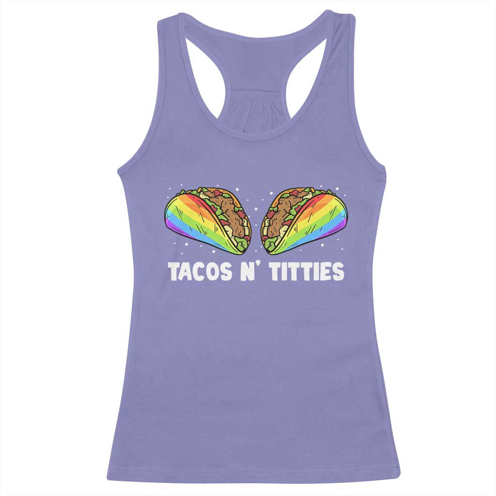 Tacos Lover LGBT Pride Racerback Tank Top Tacos N' Titties Gay Rainbow Proud TS09 Violet Print Your Wear