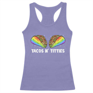 Tacos Lover LGBT Pride Racerback Tank Top Tacos N' Titties Gay Rainbow Proud TS09 Violet Print Your Wear