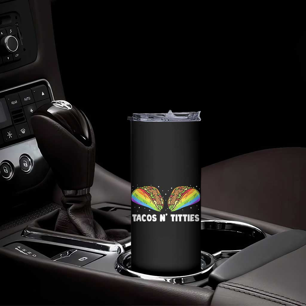 Tacos Lover LGBT Pride Skinny Tumbler Tacos N' Titties Gay Rainbow Proud TS09 Print Your Wear
