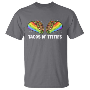 Tacos Lover LGBT Pride T Shirt Tacos N' Titties Gay Rainbow Proud TS09 Charcoal Print Your Wear