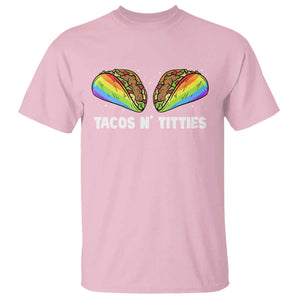Tacos Lover LGBT Pride T Shirt Tacos N' Titties Gay Rainbow Proud TS09 Light Pink Print Your Wear