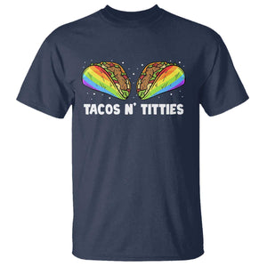 Tacos Lover LGBT Pride T Shirt Tacos N' Titties Gay Rainbow Proud TS09 Navy Print Your Wear