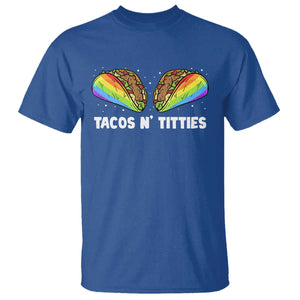 Tacos Lover LGBT Pride T Shirt Tacos N' Titties Gay Rainbow Proud TS09 Royal Blue Print Your Wear