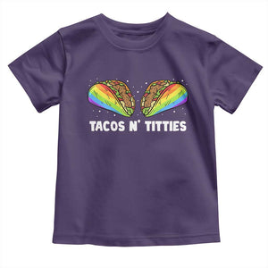 Tacos Lover LGBT Pride Toddler T Shirt Tacos N' Titties Gay Rainbow Proud TS09 Purple Print Your Wear
