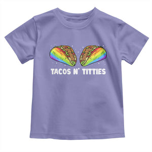 Tacos Lover LGBT Pride Toddler T Shirt Tacos N' Titties Gay Rainbow Proud TS09 Violet Print Your Wear