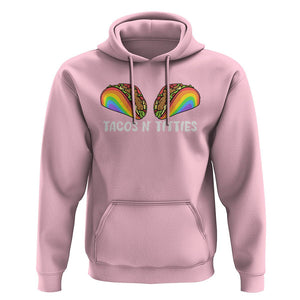 Taco Lover LGBT Pride Hoodie Tacos N' Titties Gay Rainbow Proud Gay TS09 Light Pink Print Your Wear