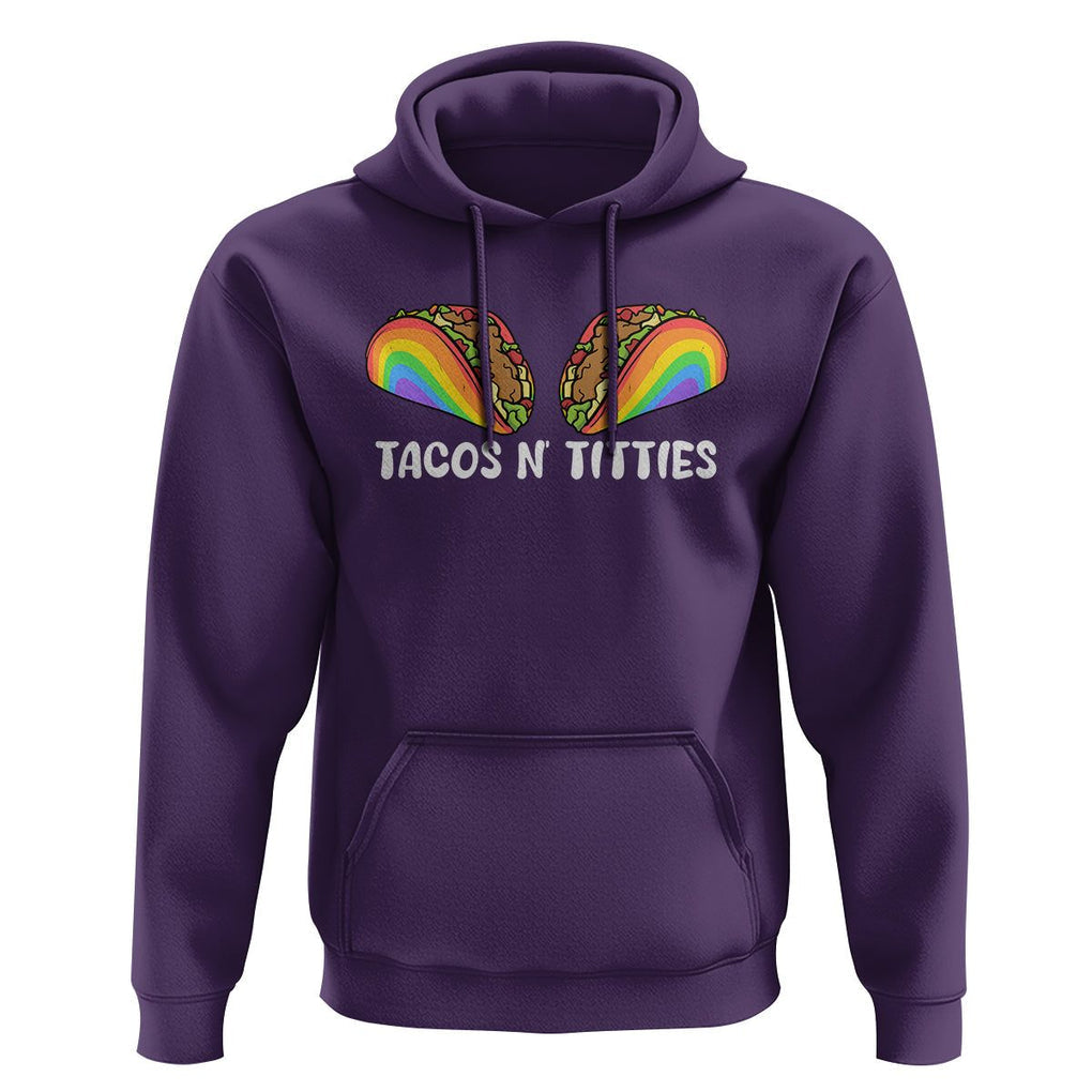 Taco Lover LGBT Pride Hoodie Tacos N' Titties Gay Rainbow Proud Gay TS09 Purple Print Your Wear