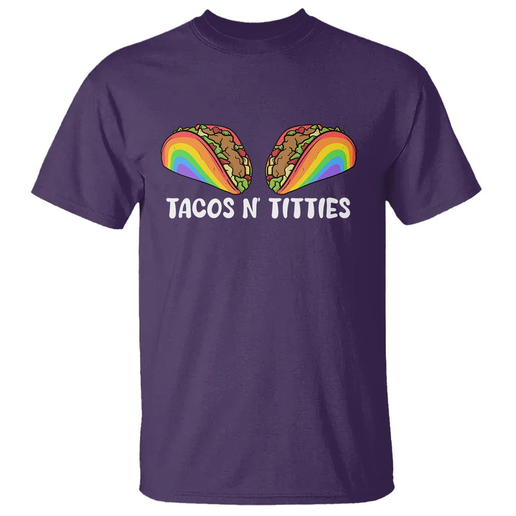 Taco Lover LGBT Pride T Shirt Tacos N' Titties Gay Rainbow Proud Gay TS09 Purple Print Your Wear
