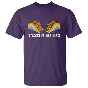 Taco Lover LGBT Pride T Shirt Tacos N' Titties Gay Rainbow Proud Gay TS09 Purple Print Your Wear