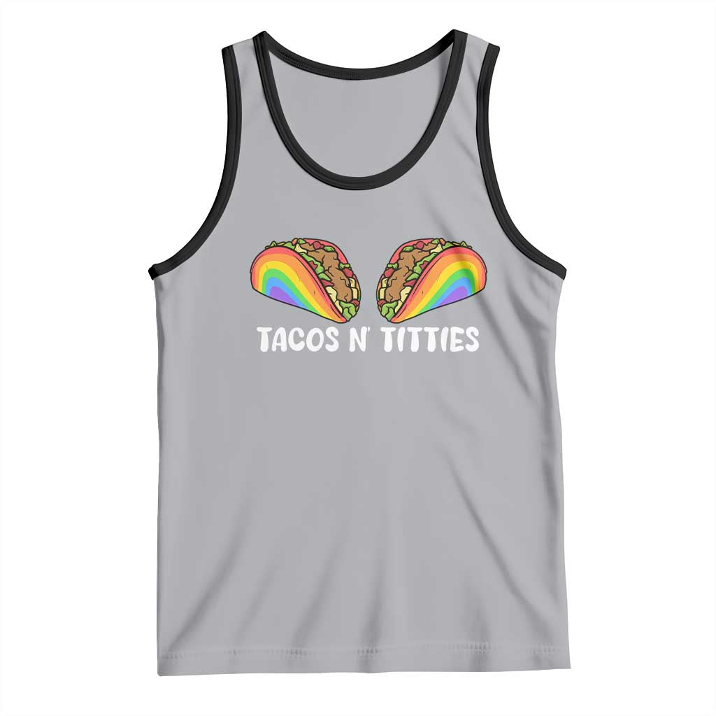 Tacos Lover LGBT Pride Tank Top Tacos N' Titties Gay Rainbow Proud Gay TS09 Athletic Heather Black Print Your Wear