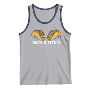 Tacos Lover LGBT Pride Tank Top Tacos N' Titties Gay Rainbow Proud Gay TS09 Athletic Heather Navy Print Your Wear