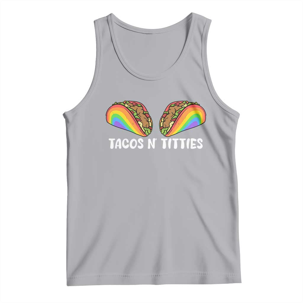 Tacos Lover LGBT Pride Tank Top Tacos N' Titties Gay Rainbow Proud Gay TS09 Athletic Heather Print Your Wear