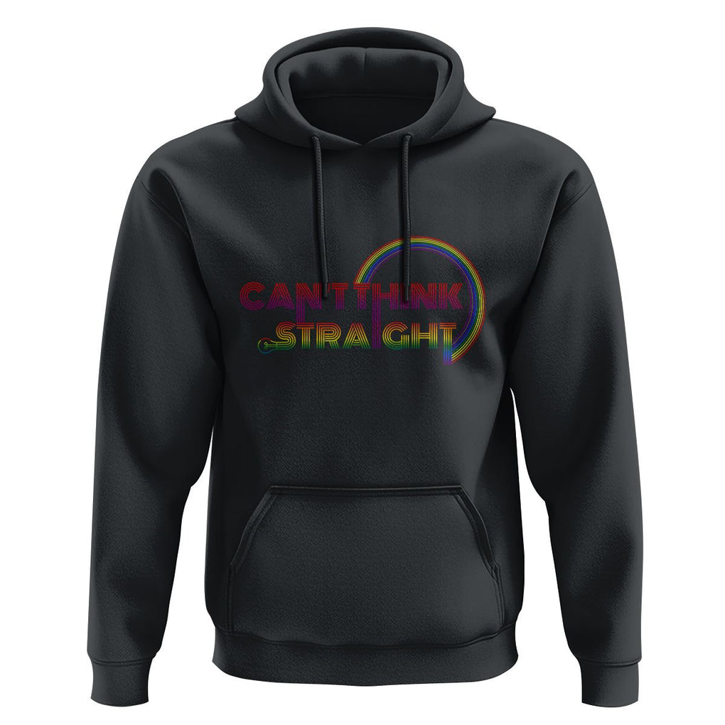 LGBT Pride Hoodie Can't Think Straight Rainbow Gay Lesbian TS09 Black Print Your Wear