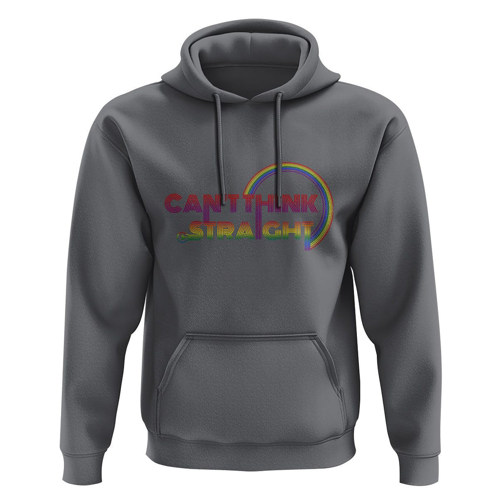 LGBT Pride Hoodie Can't Think Straight Rainbow Gay Lesbian TS09 Charcoal Print Your Wear