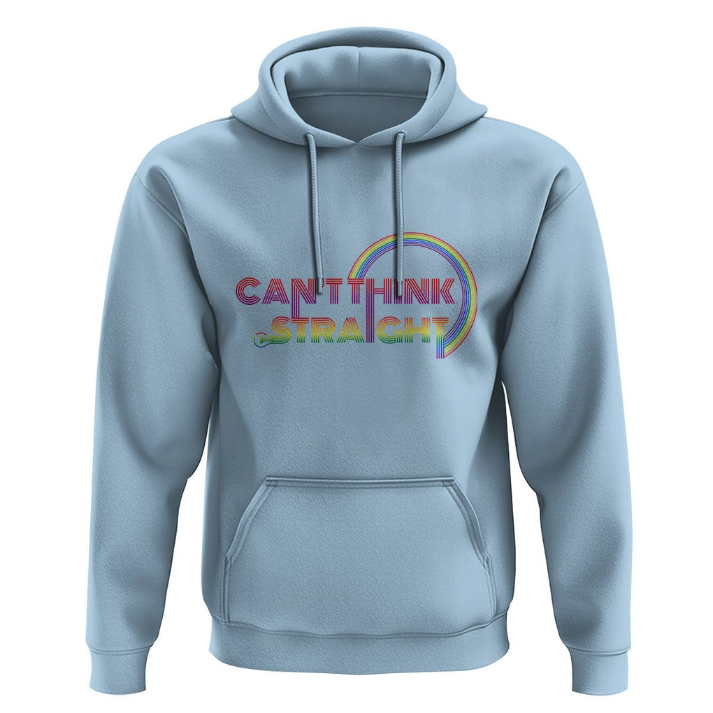 LGBT Pride Hoodie Can't Think Straight Rainbow Gay Lesbian TS09 Light Blue Print Your Wear