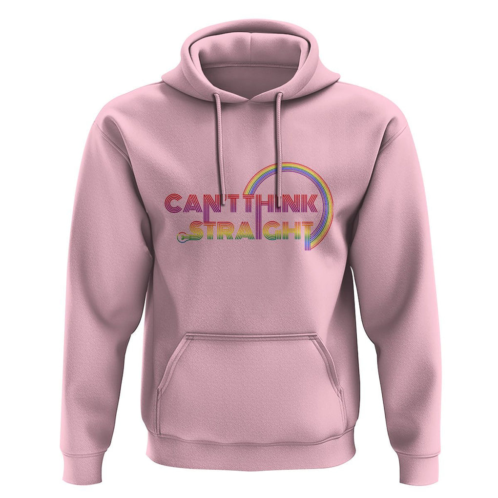LGBT Pride Hoodie Can't Think Straight Rainbow Gay Lesbian TS09 Light Pink Print Your Wear