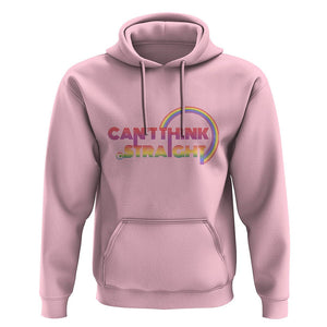 LGBT Pride Hoodie Can't Think Straight Rainbow Gay Lesbian TS09 Light Pink Print Your Wear