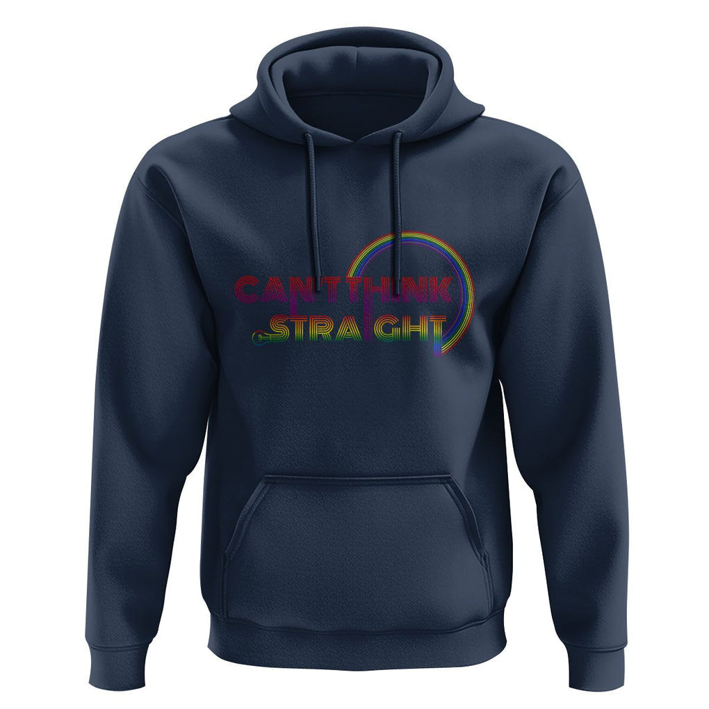 LGBT Pride Hoodie Can't Think Straight Rainbow Gay Lesbian TS09 Navy Print Your Wear