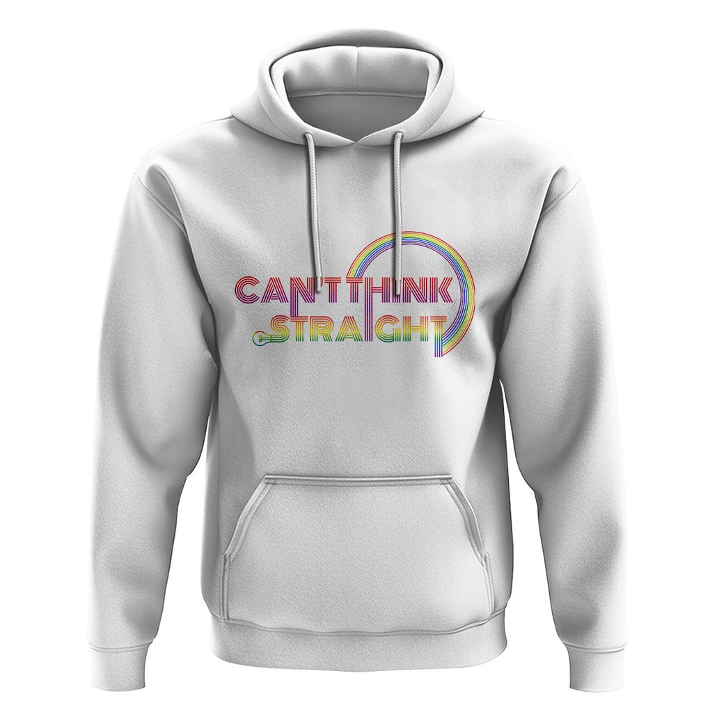 LGBT Pride Hoodie Can't Think Straight Rainbow Gay Lesbian TS09 White Print Your Wear