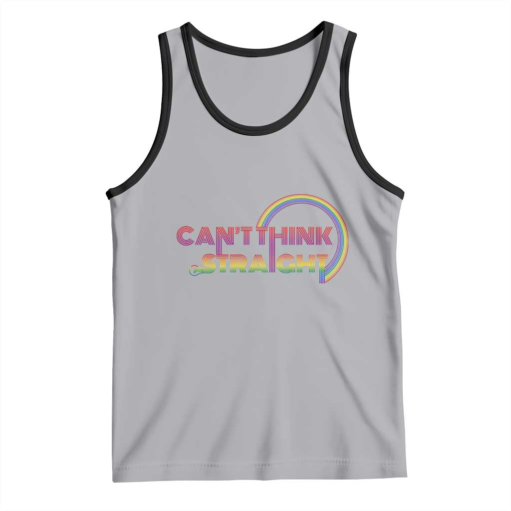 LGBT Pride Tank Top Can't Think Straight Rainbow Gay Lesbian TS09 Athletic Heather Black Print Your Wear