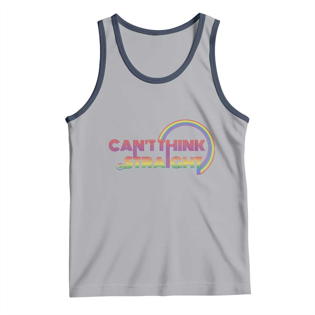 LGBT Pride Tank Top Can't Think Straight Rainbow Gay Lesbian TS09 Athletic Heather Navy Print Your Wear