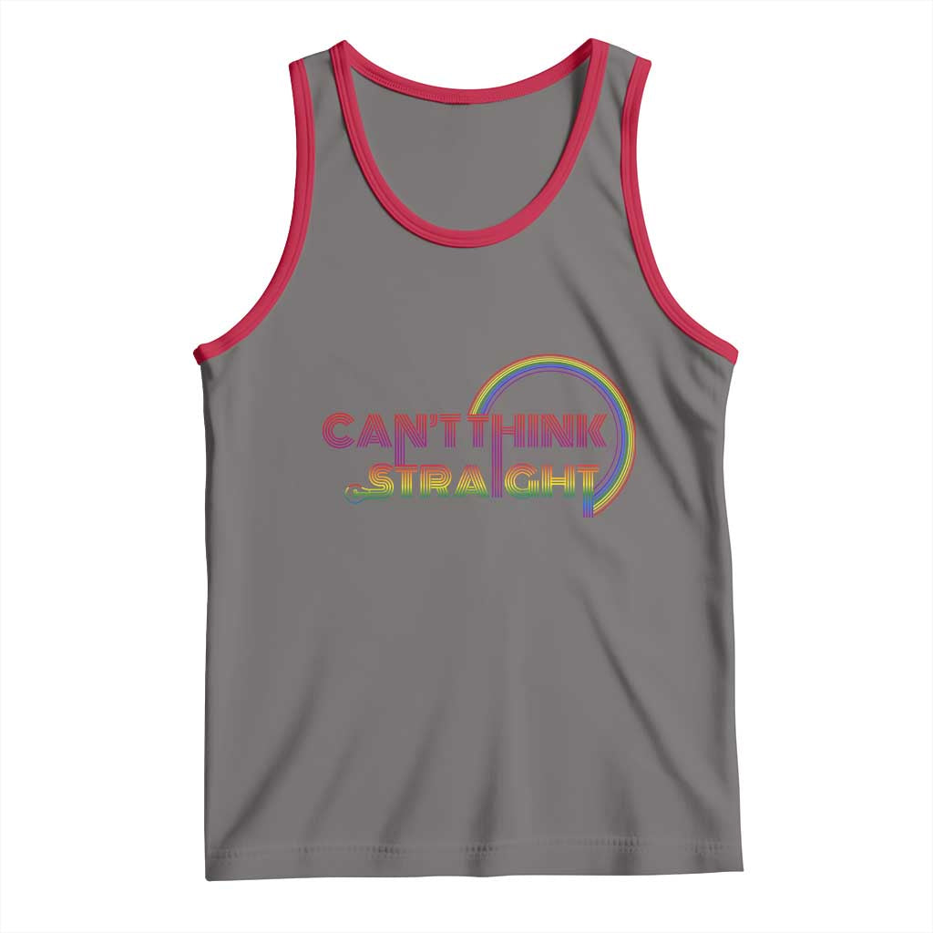 LGBT Pride Tank Top Can't Think Straight Rainbow Gay Lesbian TS09 Deep Heather Red Print Your Wear