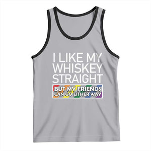 LGBTQ Ally Tank Top I Like My Whiskey Straight But My Friends Can Go Either Way LGBT Pride TS09 Athletic Heather Black Print Your Wear