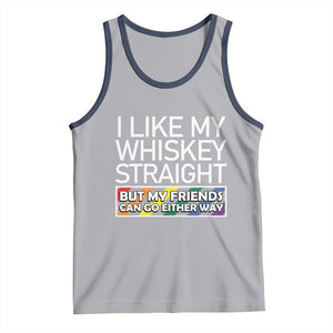 LGBTQ Ally Tank Top I Like My Whiskey Straight But My Friends Can Go Either Way LGBT Pride TS09 Athletic Heather Navy Print Your Wear