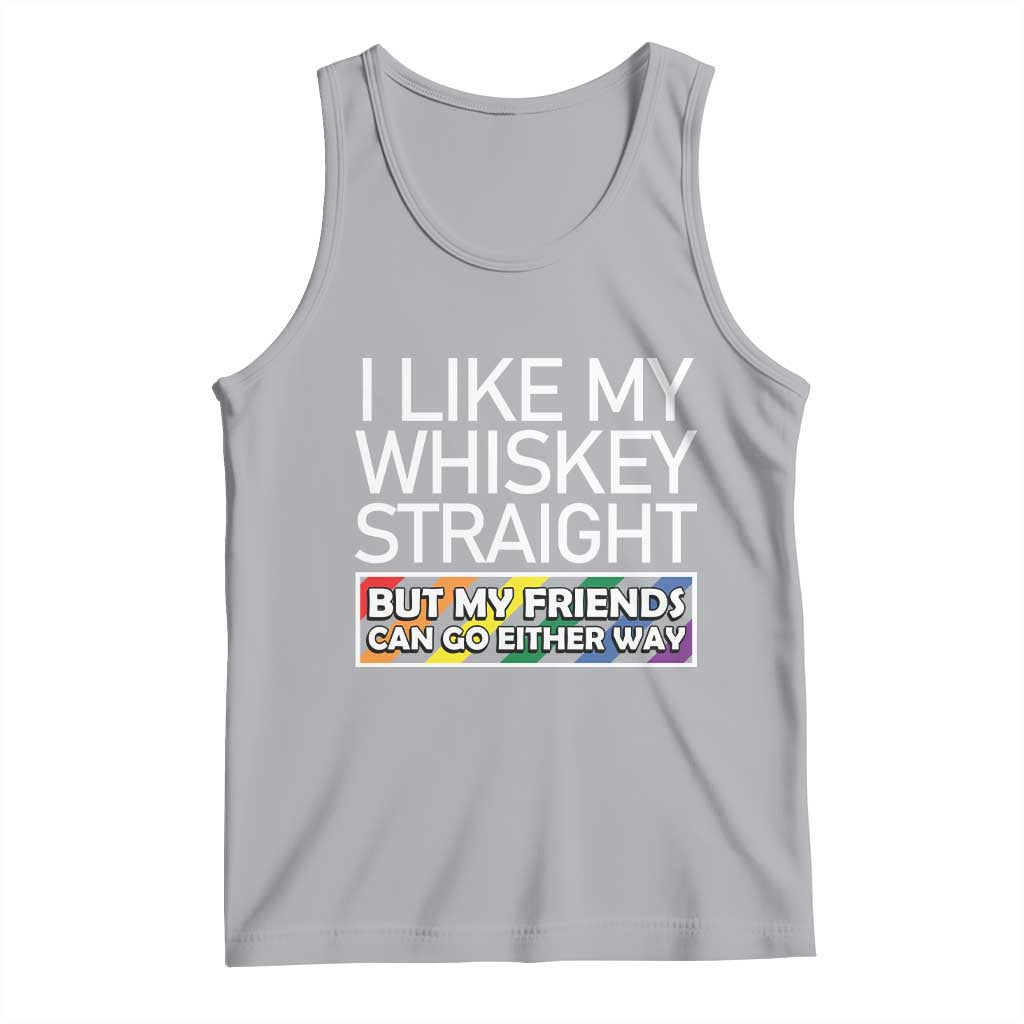 LGBTQ Ally Tank Top I Like My Whiskey Straight But My Friends Can Go Either Way LGBT Pride TS09 Athletic Heather Print Your Wear