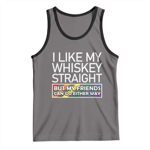 LGBTQ Ally Tank Top I Like My Whiskey Straight But My Friends Can Go Either Way LGBT Pride TS09 Deep Heather Black Print Your Wear