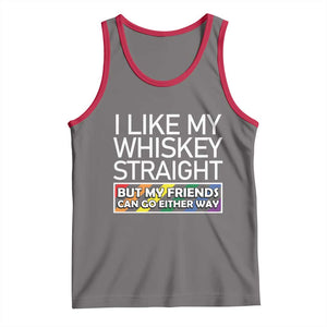 LGBTQ Ally Tank Top I Like My Whiskey Straight But My Friends Can Go Either Way LGBT Pride TS09 Deep Heather Red Print Your Wear