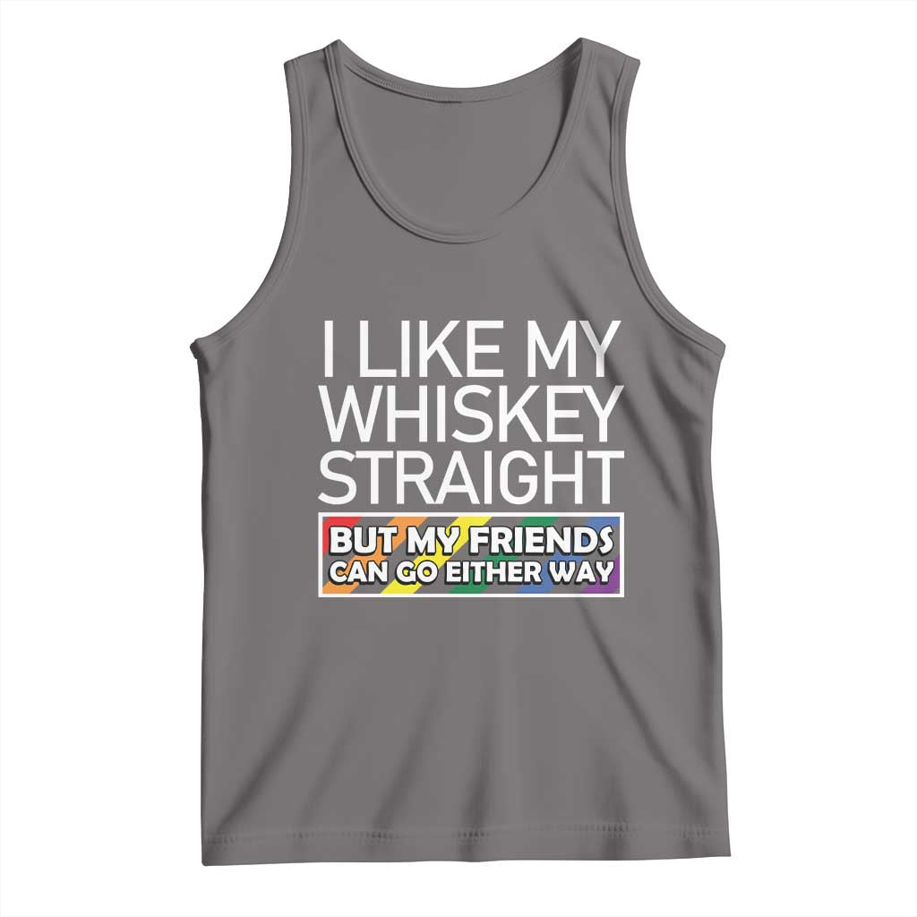 LGBTQ Ally Tank Top I Like My Whiskey Straight But My Friends Can Go Either Way LGBT Pride TS09 Deep Heather Print Your Wear