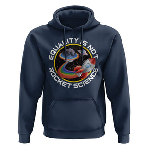 LGBT Pride Hoodie Equality Not Rocket Science Rainbow Planet Outer Space TS09 Navy Print Your Wear