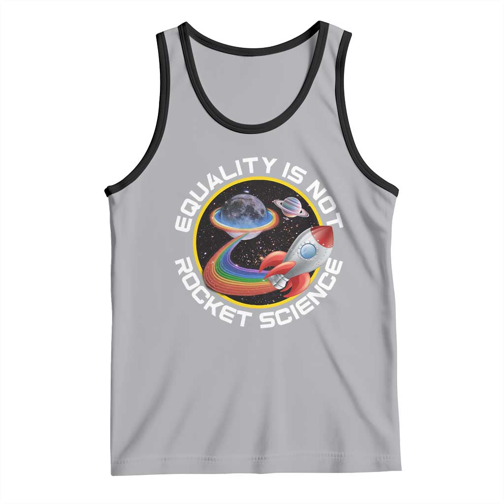 LGBT Pride Tank Top Equality Not Rocket Science Rainbow Planet Outer Space TS09 Athletic Heather Black Print Your Wear