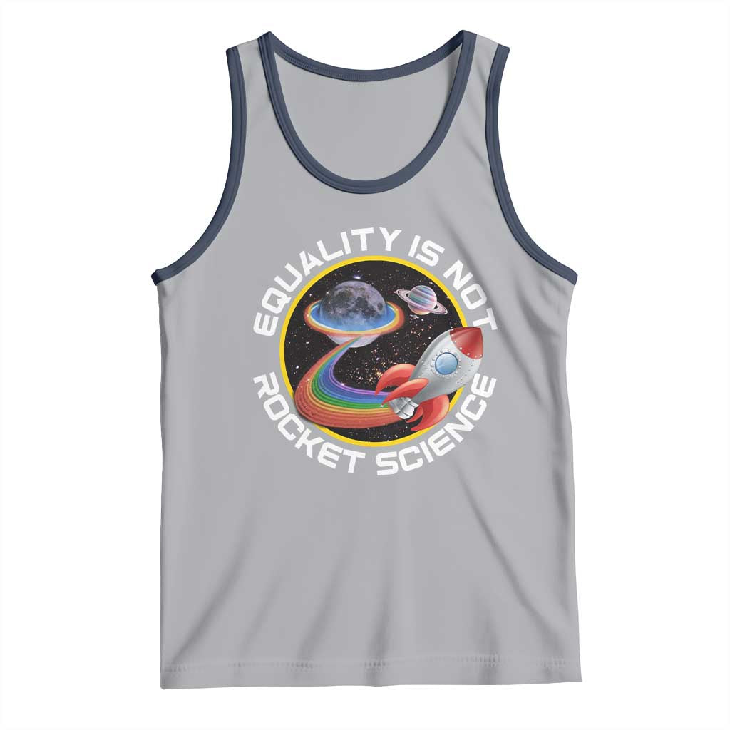 LGBT Pride Tank Top Equality Not Rocket Science Rainbow Planet Outer Space TS09 Athletic Heather Navy Print Your Wear
