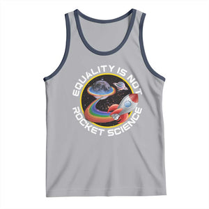 LGBT Pride Tank Top Equality Not Rocket Science Rainbow Planet Outer Space TS09 Athletic Heather Navy Print Your Wear