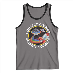 LGBT Pride Tank Top Equality Not Rocket Science Rainbow Planet Outer Space TS09 Deep Heather Black Print Your Wear