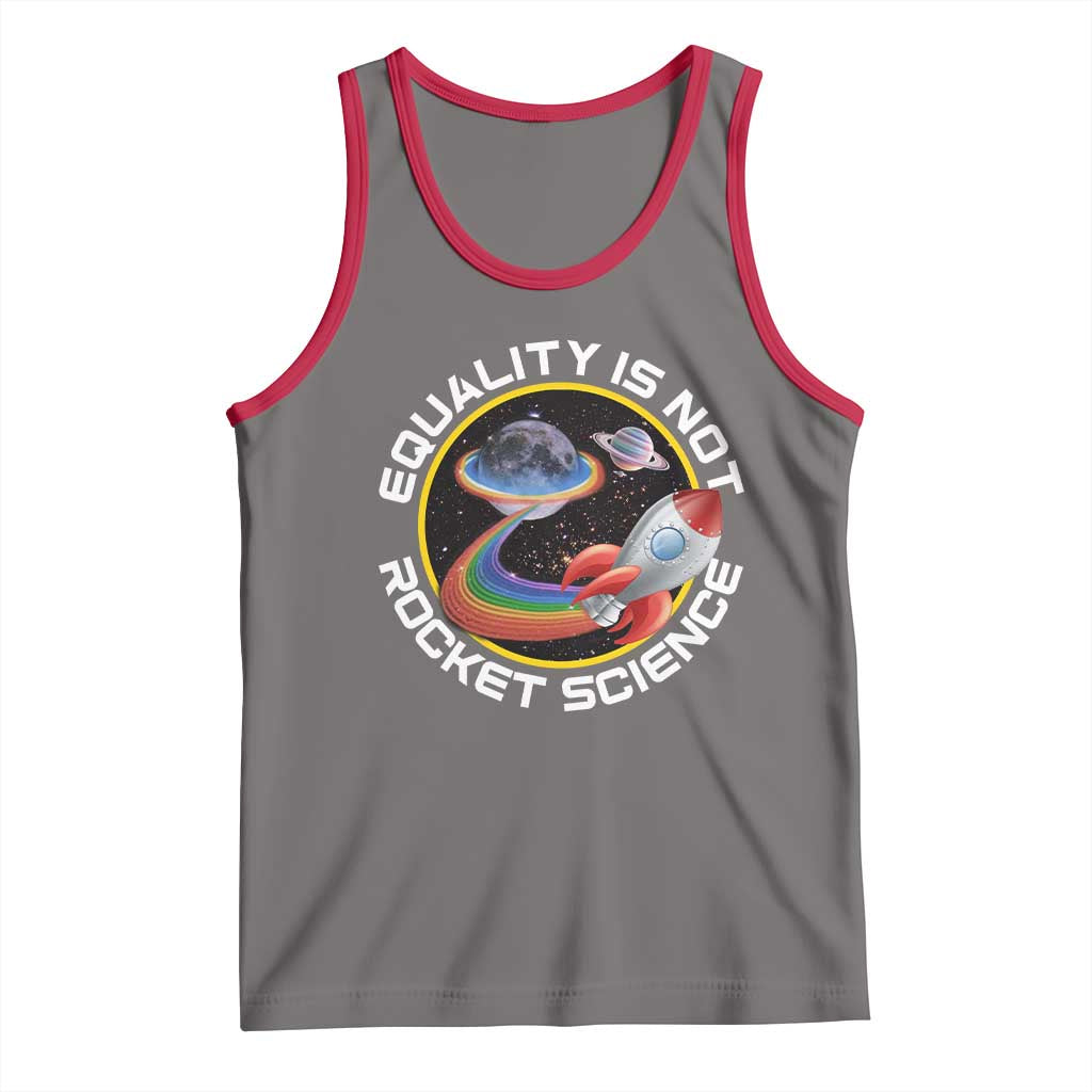 LGBT Pride Tank Top Equality Not Rocket Science Rainbow Planet Outer Space TS09 Deep Heather Red Print Your Wear
