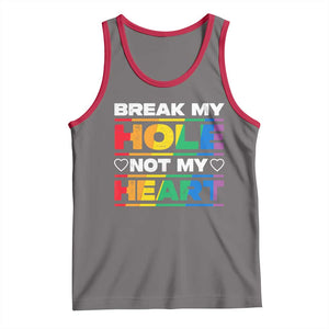 Funny LGBT Pride Tank Top Break My Hole Not My Heart Gay Couple TS09 Deep Heather Red Print Your Wear