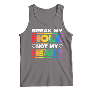 Funny LGBT Pride Tank Top Break My Hole Not My Heart Gay Couple TS09 Deep Heather Print Your Wear