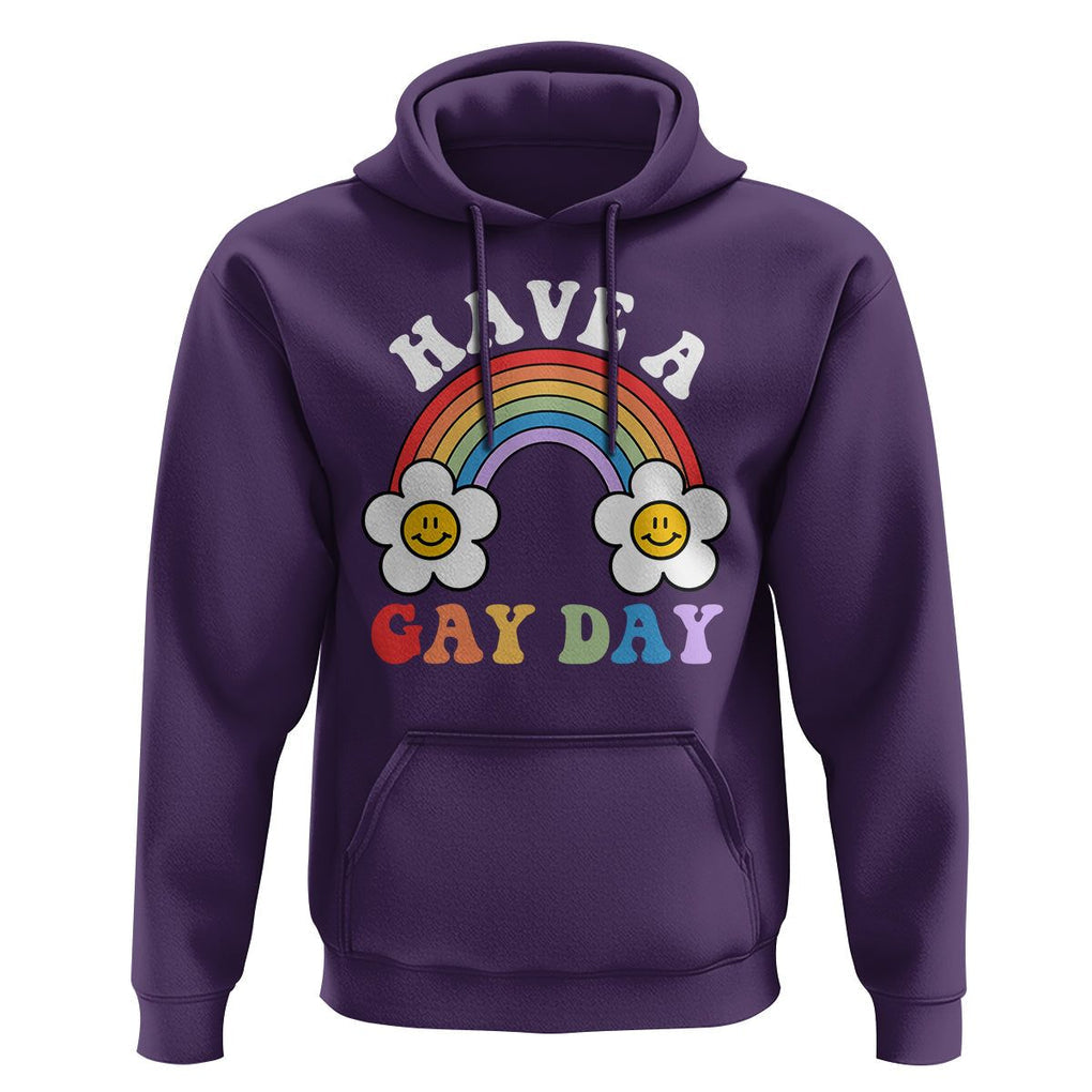 Funny LGBT Pride Hoodie Have A Gay Day Rainbow TS09 Purple Print Your Wear