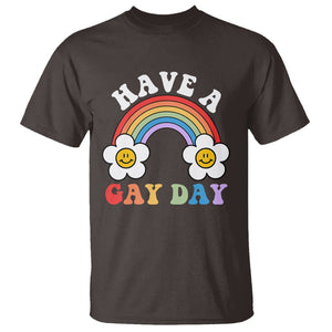 Funny LGBT Pride T Shirt Have A Gay Day Rainbow TS09 Dark Chocolate Print Your Wear