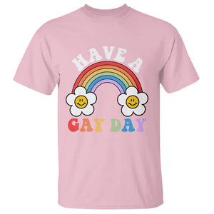 Funny LGBT Pride T Shirt Have A Gay Day Rainbow TS09 Light Pink Print Your Wear
