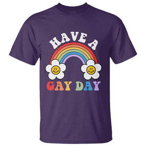 Funny LGBT Pride T Shirt Have A Gay Day Rainbow TS09 Purple Print Your Wear