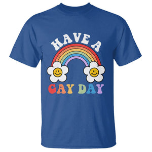 Funny LGBT Pride T Shirt Have A Gay Day Rainbow TS09 Royal Blue Print Your Wear