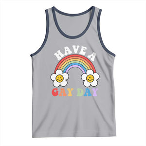 Funny LGBT Pride Tank Top Have A Gay Day Rainbow TS09 Athletic Heather Navy Print Your Wear