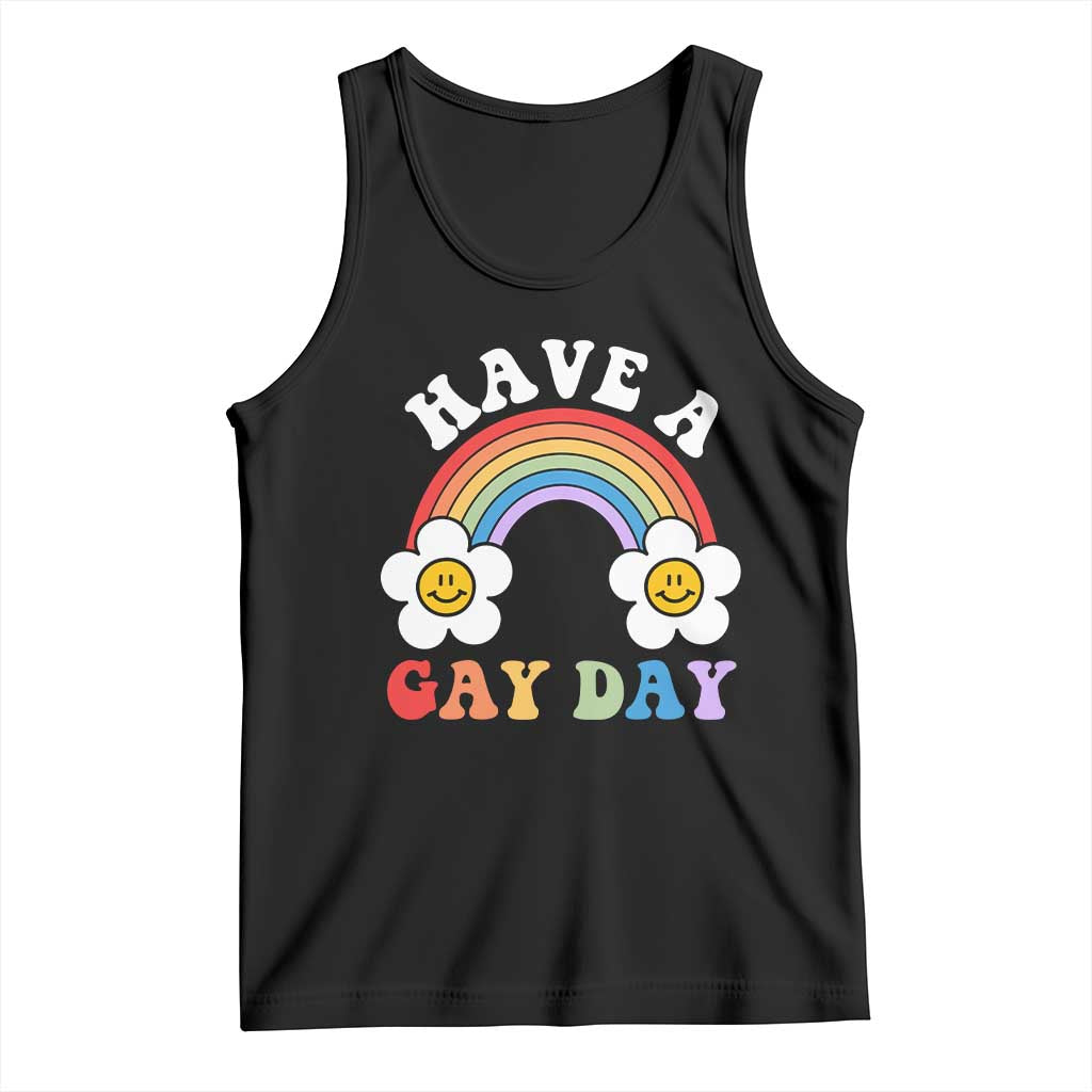 Funny LGBT Pride Tank Top Have A Gay Day Rainbow TS09 Black Print Your Wear