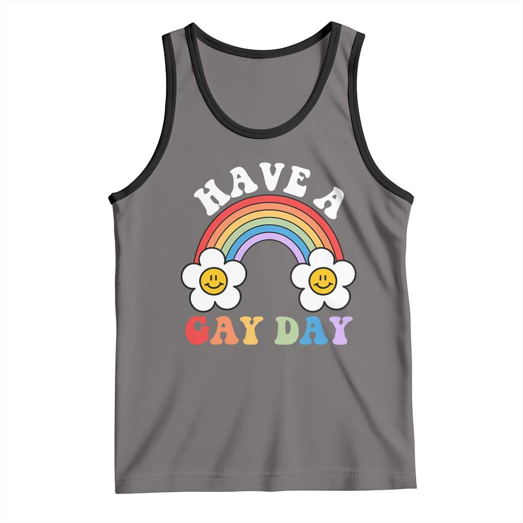 Funny LGBT Pride Tank Top Have A Gay Day Rainbow TS09 Deep Heather Black Print Your Wear
