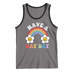 Funny LGBT Pride Tank Top Have A Gay Day Rainbow TS09 Deep Heather Black Print Your Wear