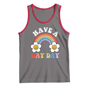 Funny LGBT Pride Tank Top Have A Gay Day Rainbow TS09 Deep Heather Red Print Your Wear